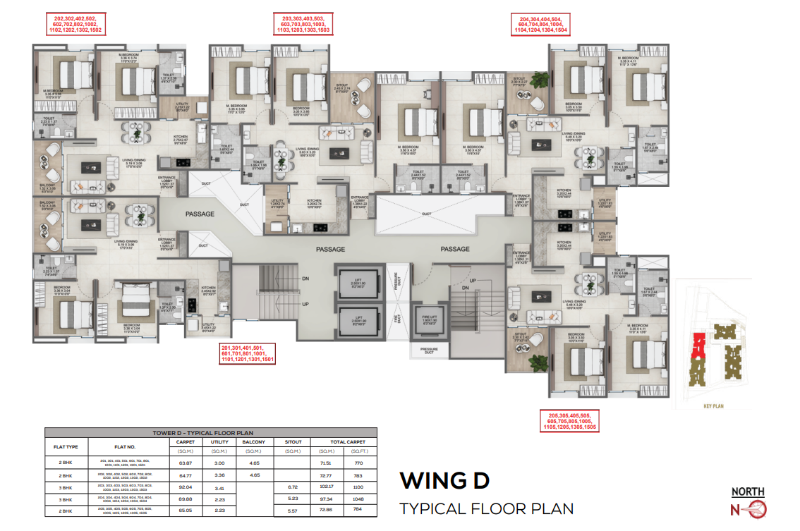 Wing D typical floor plan